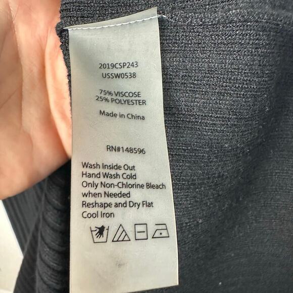 Universal Standard Dress Helios Knit Sweater Ribbed Sweaterdress Midi Black 18 - Picture 9 of 11